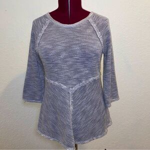 Calvin Klein | Grey Crocheted Long Sleeve Blouse L 🦭